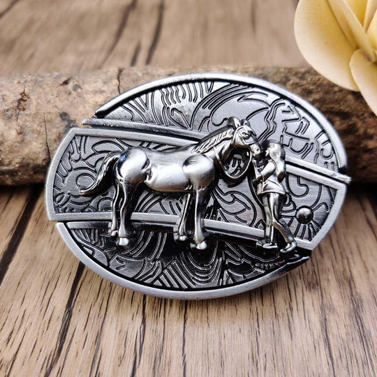 Cowboys-vyön solki Metallinen Soikea 12