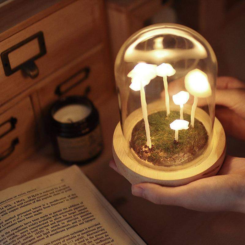 DIY LED Pöytälamppu Sieni Muotoilu Luovuus Valaistus 3