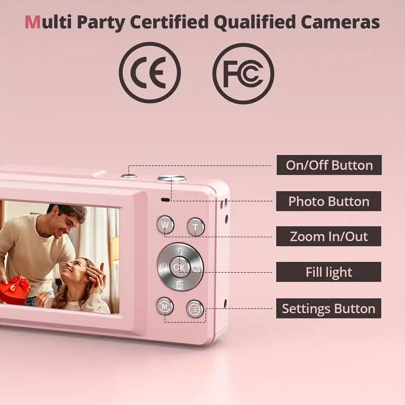 Digitaalinen Kamera Retrotyylillä Kompaktilla Muotoilulla 3