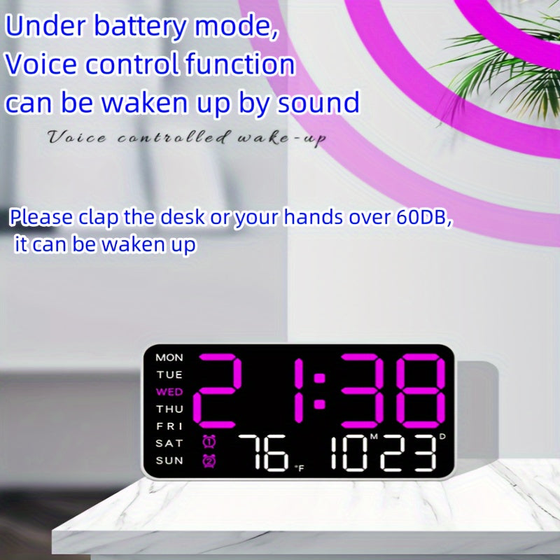 Digitaalinen Seinäkello Monitoiminen Moderni Tyylikäs Design 8