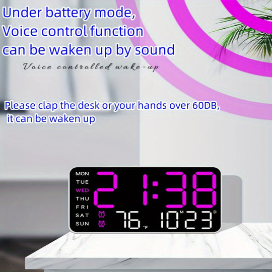 Digitaalinen Seinäkello Monitoiminen Moderni Tyylikäs Design 8