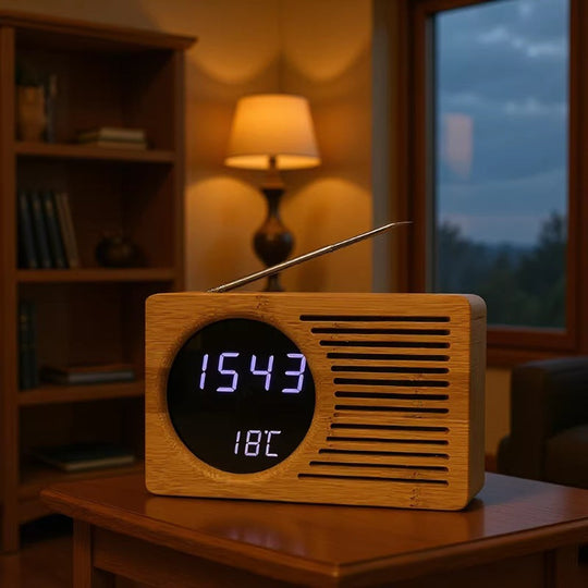 Digitaalinen radioherätyskello lämpötilanäytöllä 1