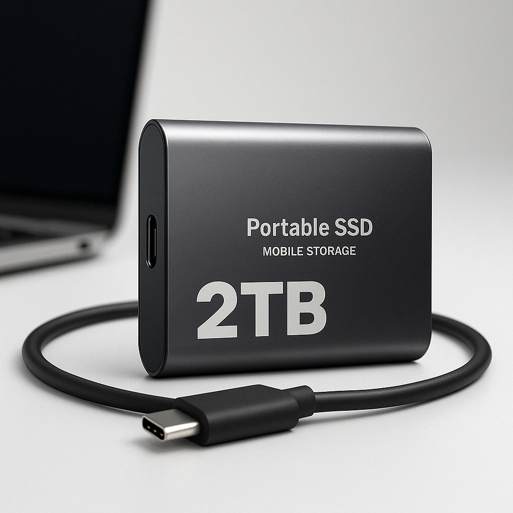 Ulkoinen SSD 2 Tt:n nopea tallennus USB-C-kannettava asema