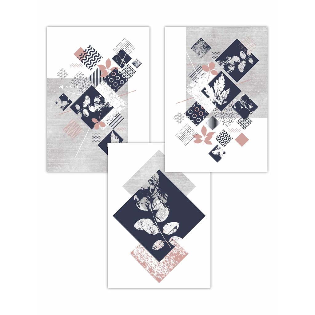 Geometrinen Taide Setti Abstrakti Kukkaprintti 1