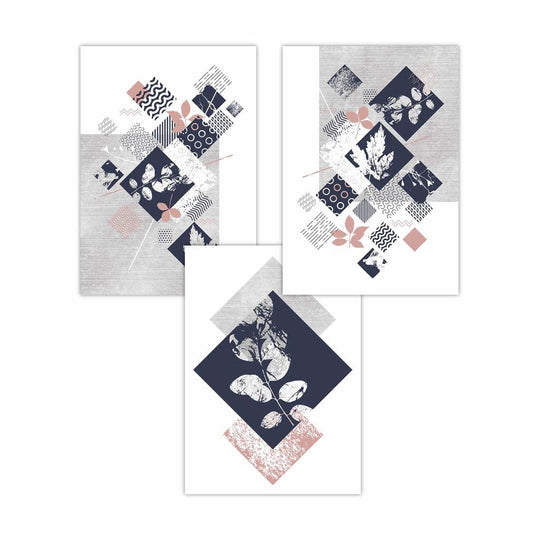 Geometrinen Taide Setti Abstrakti Kukkaprintti 1
