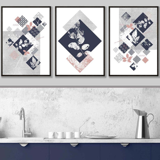Geometrinen Taide Setti Abstrakti Kukkaprintti 3