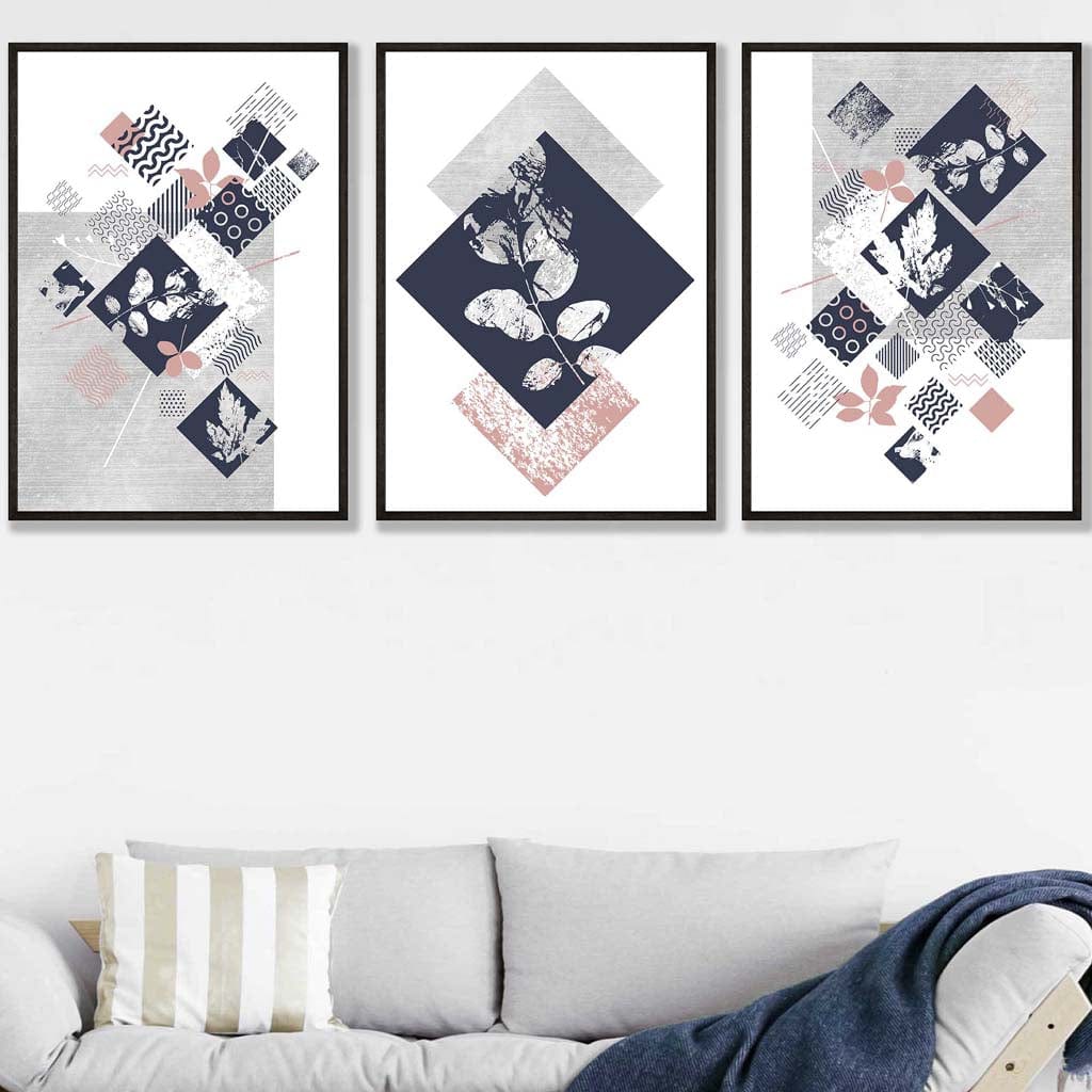 Geometrinen Taide Setti Abstrakti Kukkaprintti 5