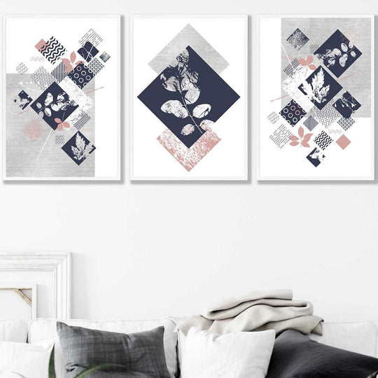 Geometrinen Taide Setti Abstrakti Kukkaprintti 6