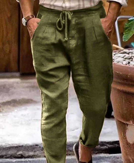 Variant image for Miesten Pellavahousut Kevyt Hengittävä Normaalikokoinen-23