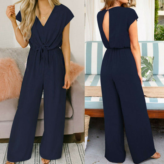 Naisille Rento Jumpsuit V-kaula-aukko Hengittävä Materiaali-5