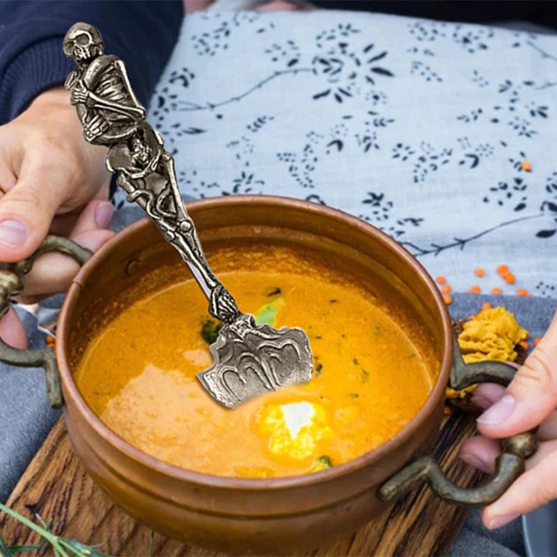 Halloweenin Teemaiset Ruokailuvälineet Luuranko-tyylillä 15 cm 3