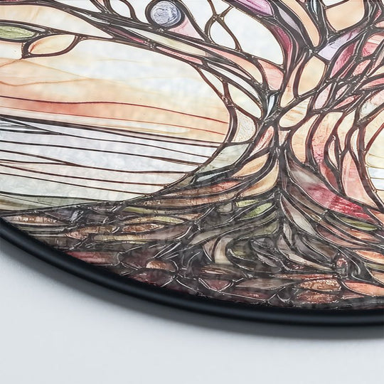 Ikkunakoriste Elämänpuu Käsintehty Lasimaalauksella 3