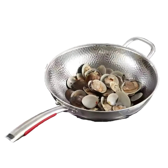 Induktiolle Suunniteltu Wokkipannu Pyöreäpohjainen 32 cm Kestävä ja Kevyt Ruoanlaittoon 0