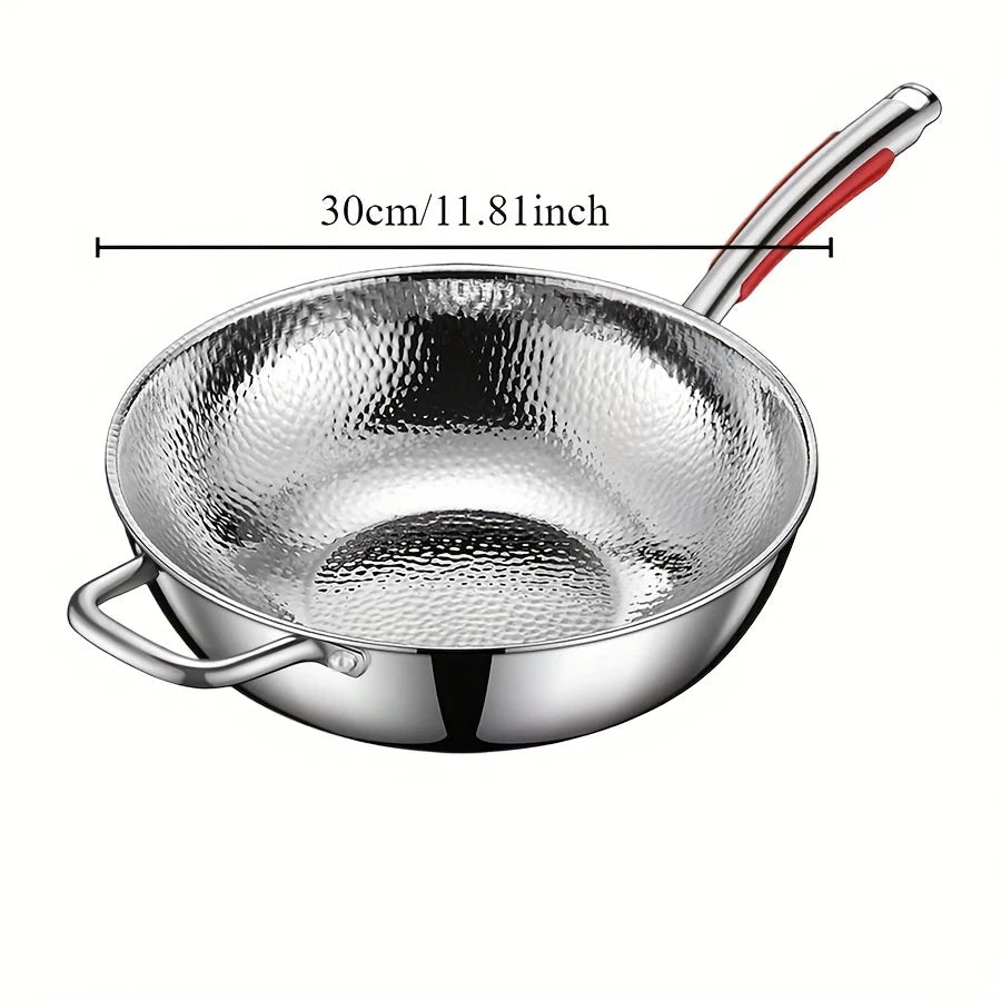Induktiolle Suunniteltu Wokkipannu Pyöreäpohjainen 32 cm Kestävä ja Kevyt Ruoanlaittoon 6