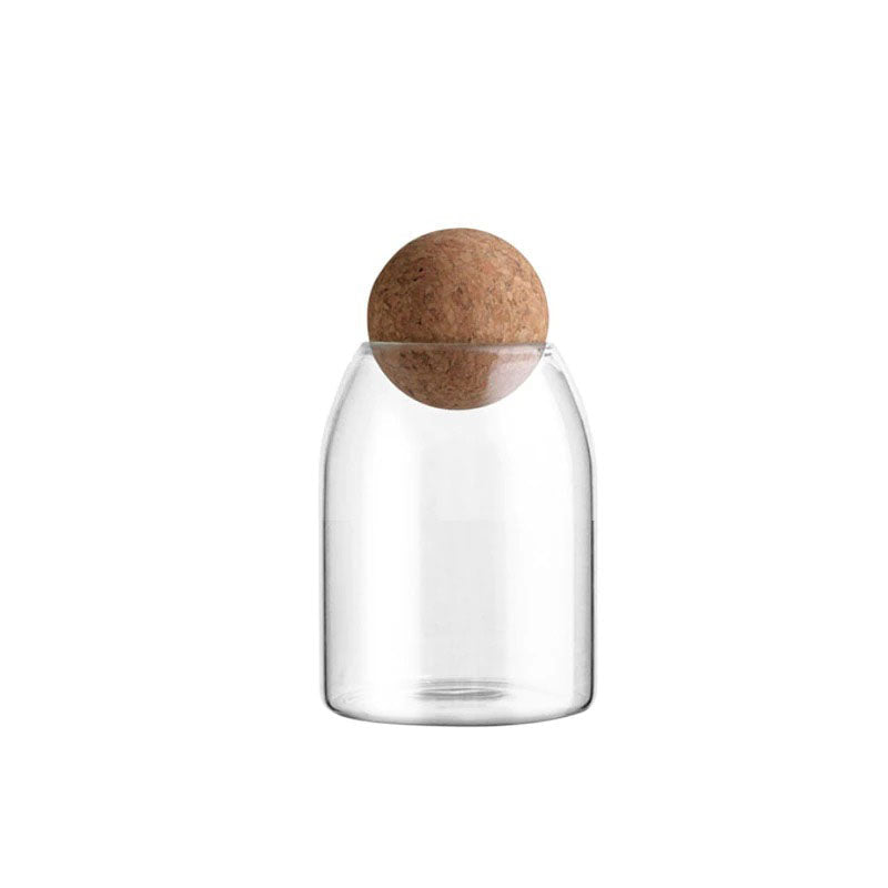 Kannellinen Lasinen Säilytyspurkki Korkkitiivistyksellä Keittiöön 500ml, 800ml, 1200ml 0