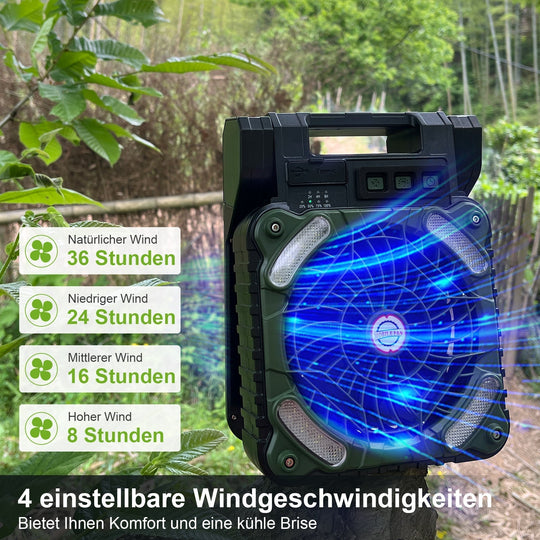 Kannettava Aurinkotuulettimen LED-lamppu Tehokas Ilmastointi 3