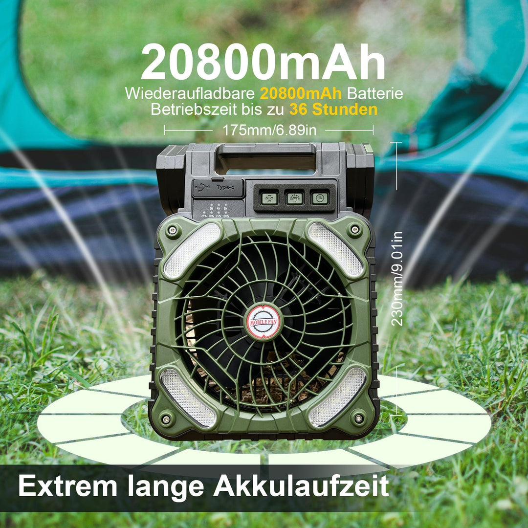 Kannettava Aurinkotuulettimen LED-lamppu Tehokas Ilmastointi 6
