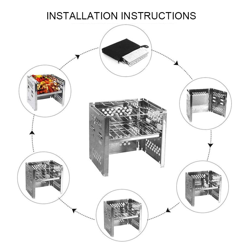 Kannettava BBQ-Grilli Ulkona Kompakti ja Kestävä Suorituskyky 4