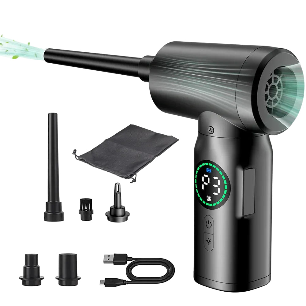Kannettava Ilmaimuri ja Puhallin LED-valolla 0