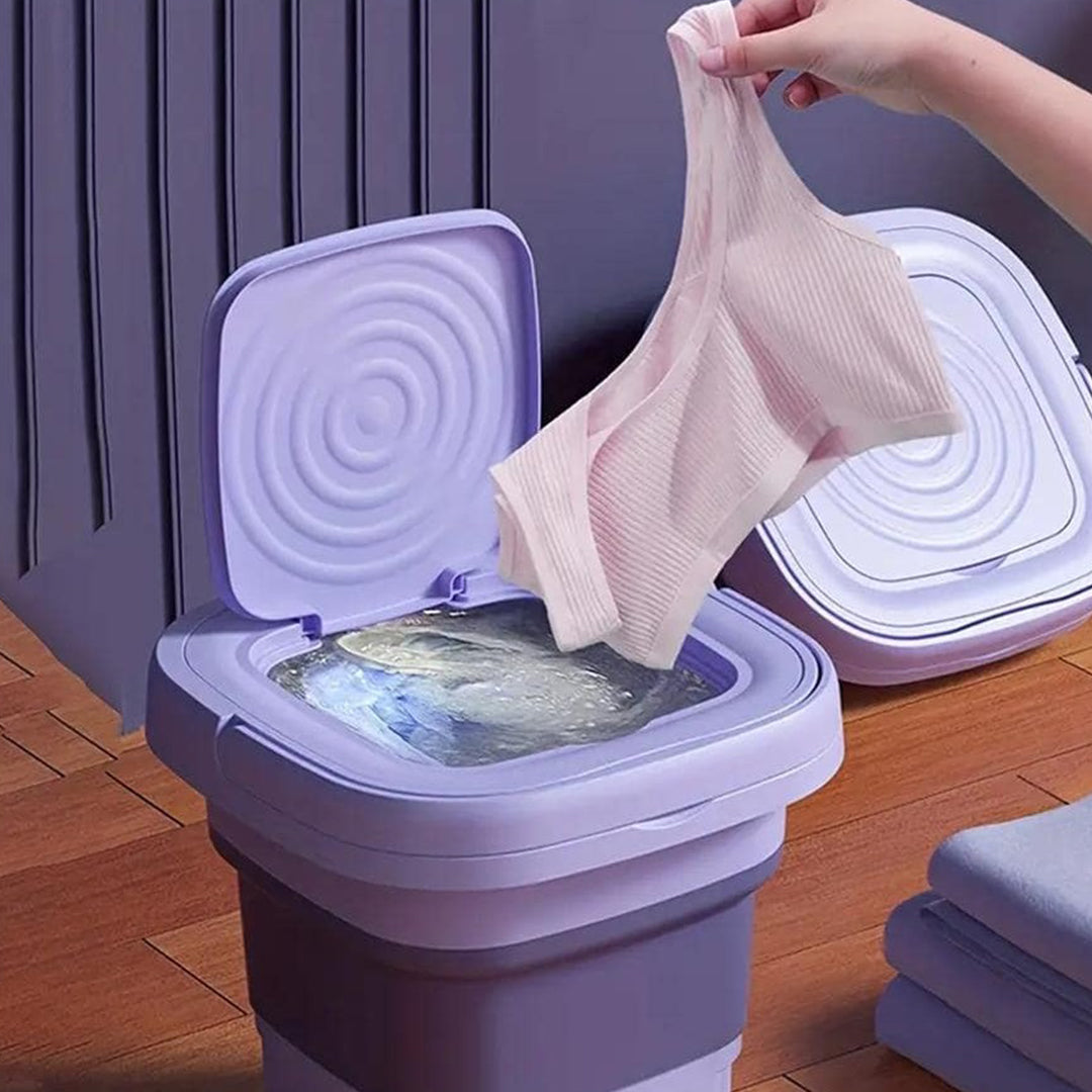 Kannettava Mini Pesukone Taitettava Pyykinpesukone Ultraäänipuhdistuksella 4
