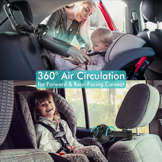 Kannettava Rattaiden Tuuletin 360° Säädettävä 3