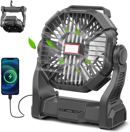 Kannettava Retkeilytuuletin LED-valaistuksella 0