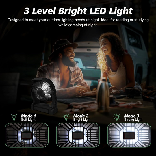 Kannettava Retkeilytuuletin LED-valaistuksella 5