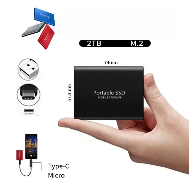 Kannettava SSD-asema, nopea ja kompakti muotoilu 3