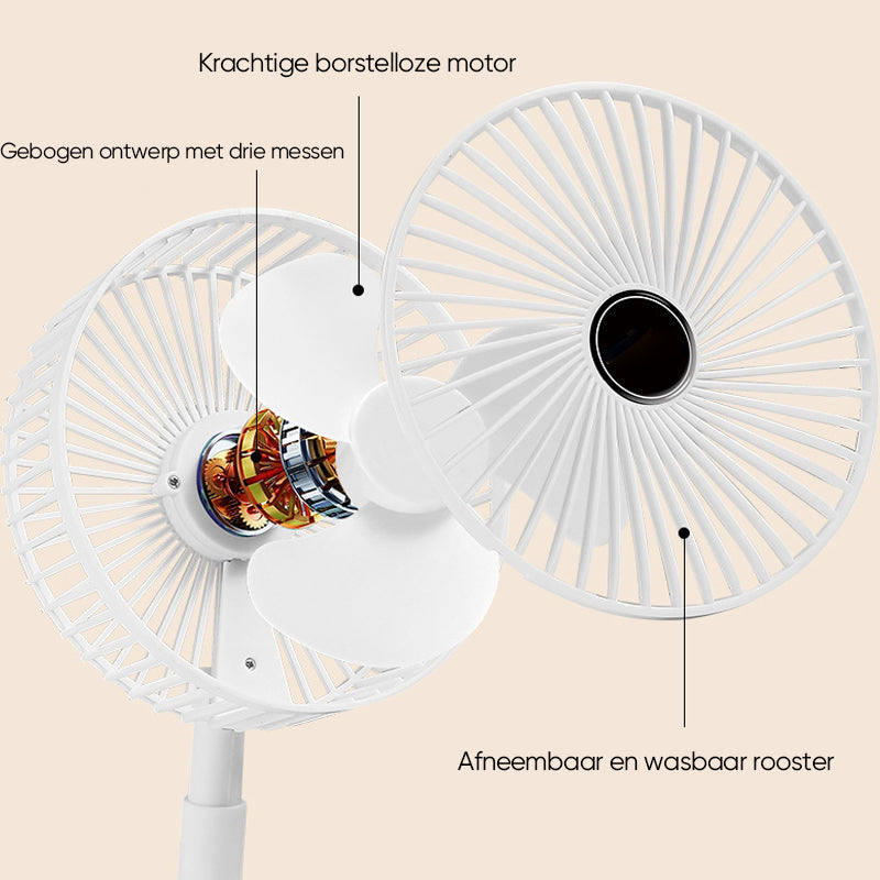Kannettava Teleskooppipöytätuuletin Säädettävällä Korkeudella 3