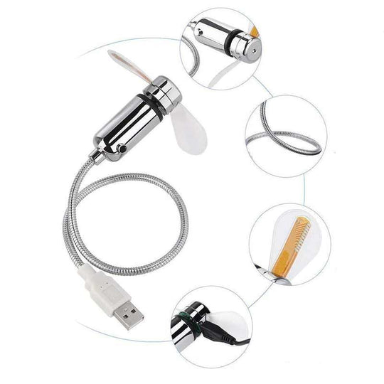Kannettava USB-tuuletin Joustavalla Kaulalla 6
