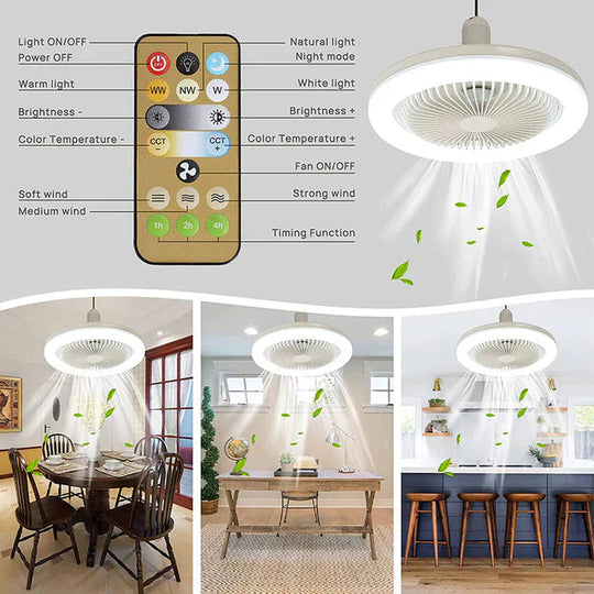 Kattotuuletin LED-valolla ja Kaukosäätimellä Moderni Tuuletin 1