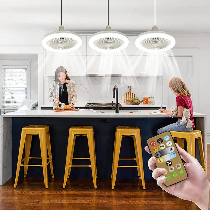 Kattotuuletin LED-valolla ja Kaukosäätimellä Moderni Tuuletin 2