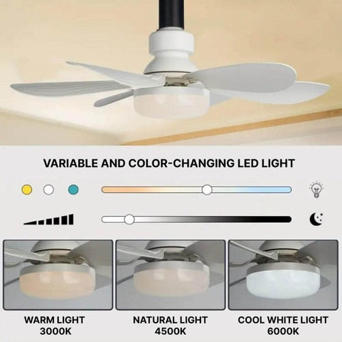 Kattotuuletin LED-valolla ja kaukosäätimellä 4
