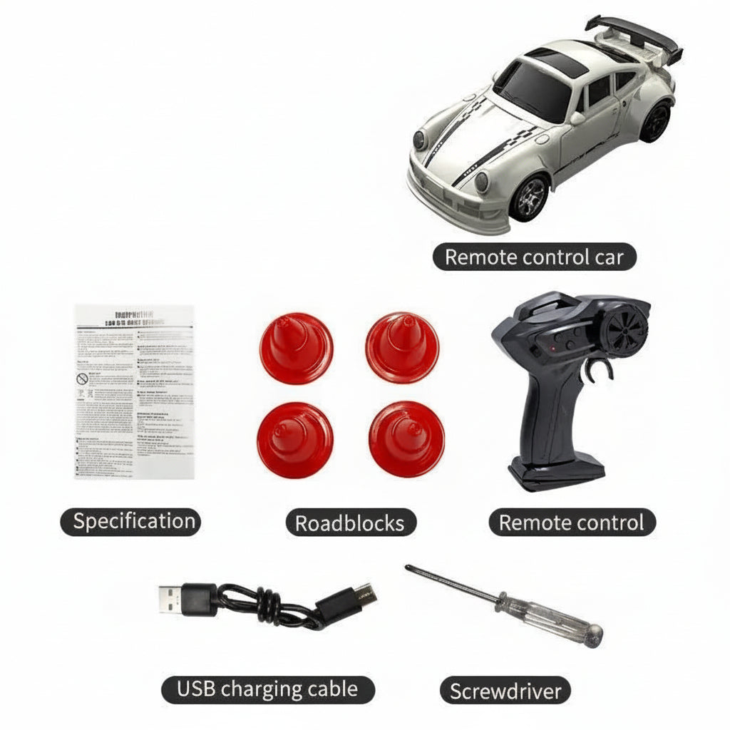 Kauko-ohjattava RC Auto Drift 1:64 Miniatyyri Tarkalla Kaukosäätimellä 13