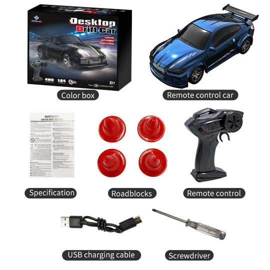 Kauko-ohjattava RC Auto Drift 1:64 Miniatyyri Tarkalla Kaukosäätimellä 8