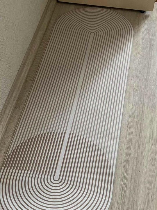 Keittiö Matto Imukykyinen Liukumattomalla Pohjalla Moderni Raidallinen Design 3