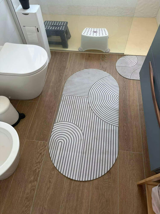 Keittiö Matto Imukykyinen Liukumattomalla Pohjalla Moderni Raidallinen Design 4