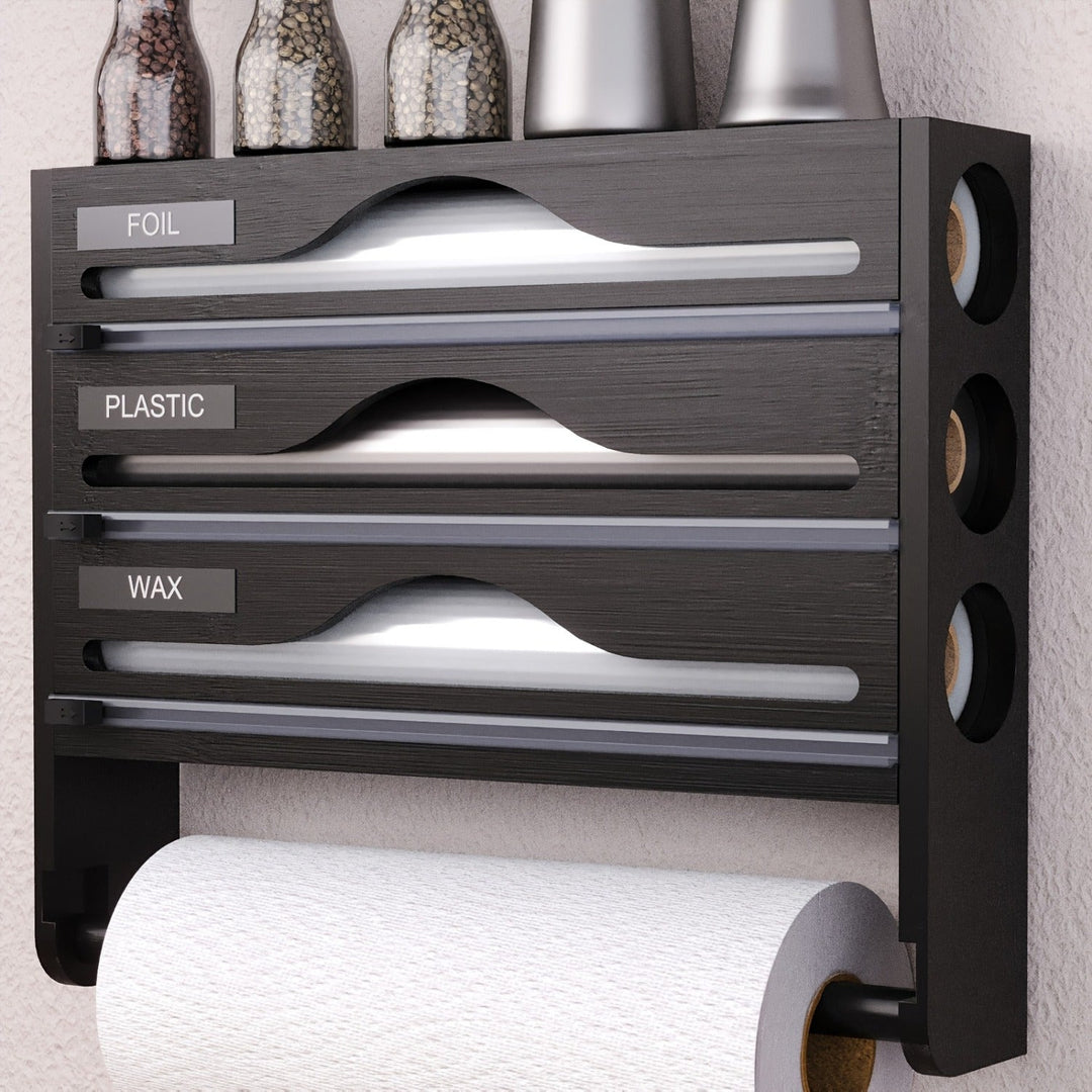 Keittiön 3-osainen Bambufolio-annostelija 1