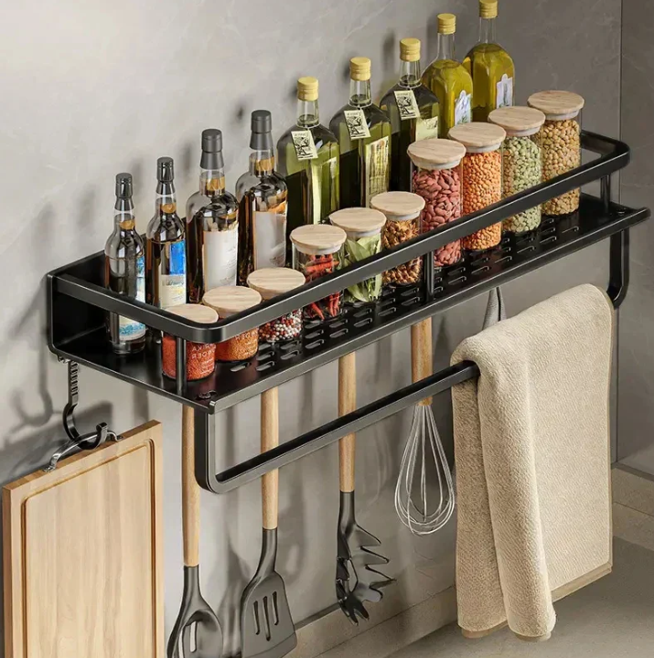 Keittiön Hylly Moderni Musta Design 5