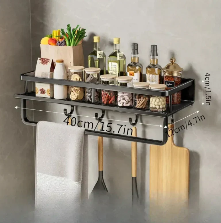 Keittiön Hylly Moderni Musta Design 6