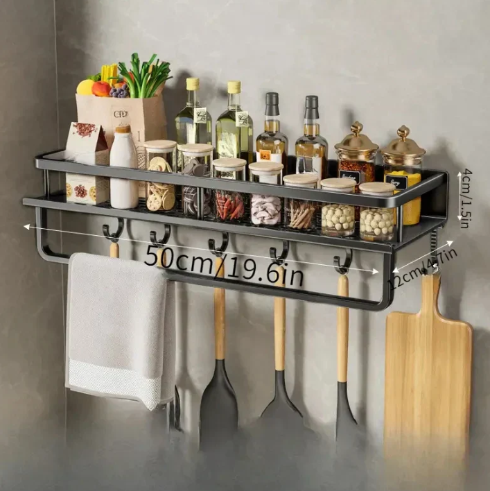 Keittiön Hylly Moderni Musta Design 8