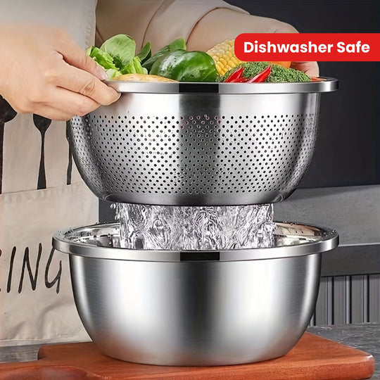 Keittiövälineet: 2 kpl Siivilä ja Sekoituskulho 1