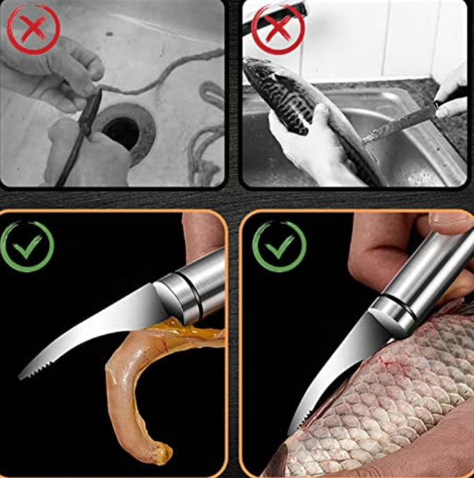 Keittiöveitsi 5-in-1 Rapuleikkuuveitsi Monikäyttöinen Ruoanvalmistus Työkalu 4