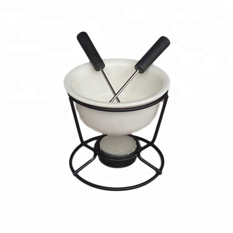 Keraaminen Fondue-pannu Suklaan ja Juuston Lämmitin 0