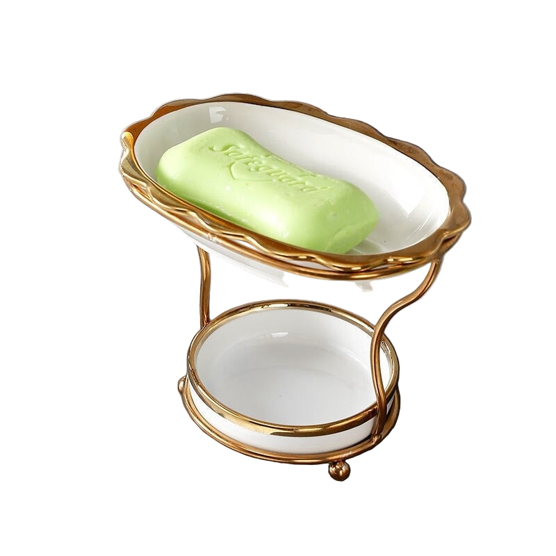 Keraaminen Saippua-astia Korotetulla Pohjalla Tyylikäs Vintage Muotoilu 0