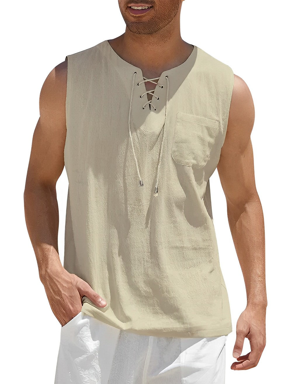 Variant image for Miesten Tanktop Yksinkertainen Hengittävä Puuvilla-49