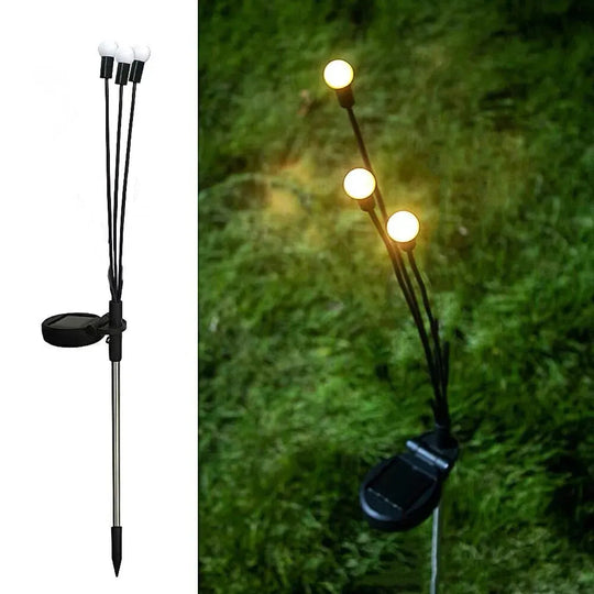 Kolmipäinen LED-puutarhavalaisin Aurinkoenergialla 4