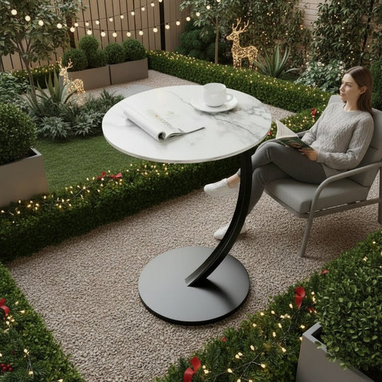 Kompakti Pyöreä Sivupöytä Moderniin Asumiseen 1