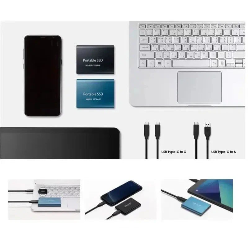 Kompakti SSD Kovalevy Korkean Nopeuden Tallennus USB-C 1050MB/s 5