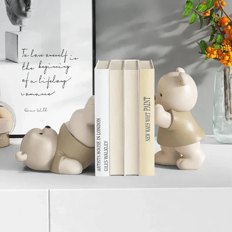 Koristeellinen Milo Bear Bookend Kermanvärinen 1